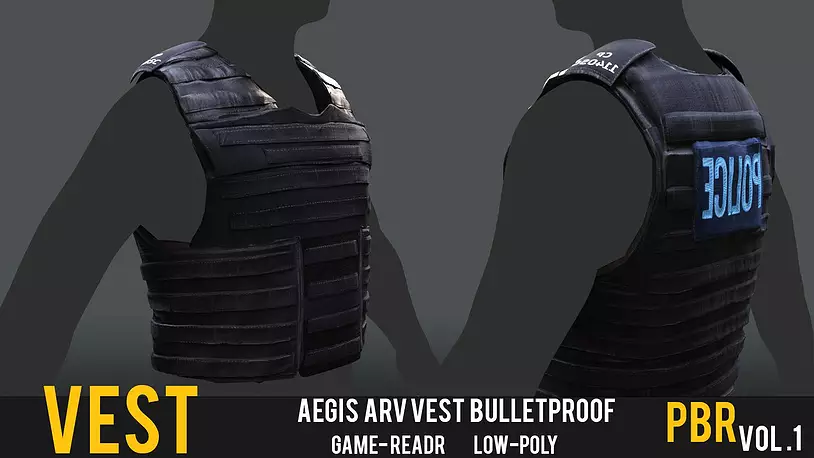 Aegis ARV Tactical Vest British Police GTA V FIVEM Uniform - CGTrader 3D model preview by Cloth4Game