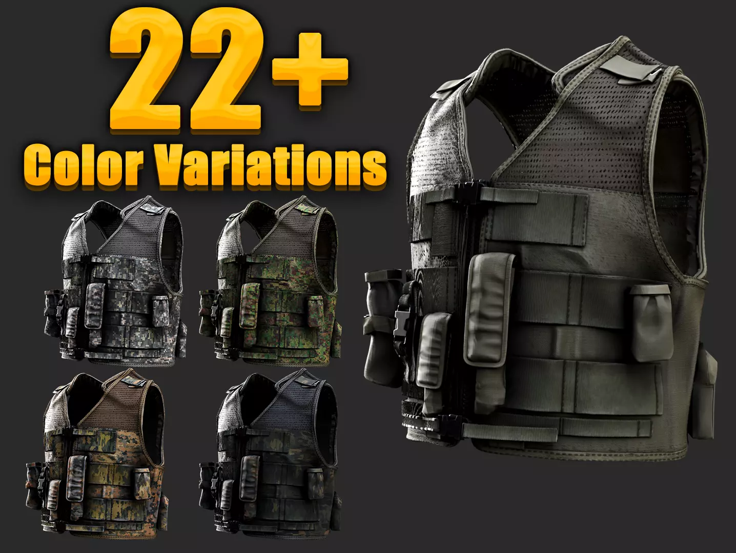 Austrian Armed Forces Tactical Vest for GTA 22 Color Variations - CGTrader 3D model preview by Cloth4Game