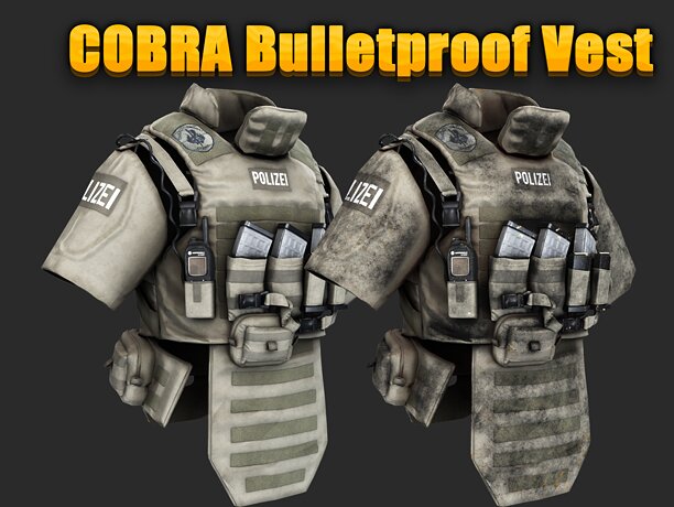 Austrian Special Forces COBRA Bulletproof Vest Military Tactical - CGTrader 3D model preview by Cloth4Game