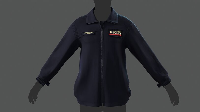 City of London Police Hi-Vis Fleece Uniform Officer Jacket - CGTrader 3D model preview by Cloth4Game