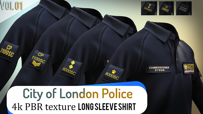 City of London Police Shirt Uniform FIVEM GTA EUP outfit - CGTrader 3D model preview by Cloth4Game