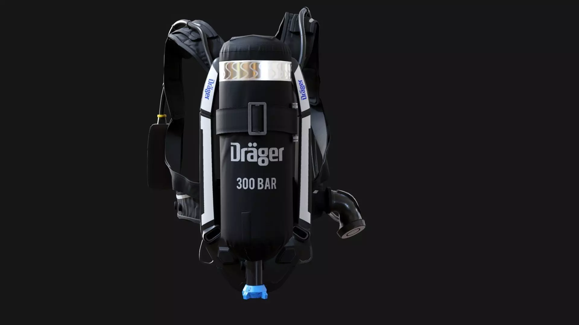 Drager PSS AirBoss Firefighting Oxygen Cylinder High Quality - CGTrader 3D model preview by Cloth4Game