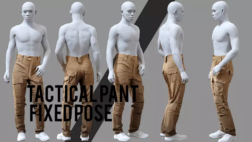 GEN2 TACTICAL PANTS KANGAROO male pose03 - CGTrader 3D model preview by Cloth4Game