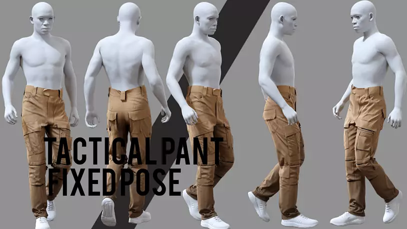 GEN2 TACTICAL PANTS KANGAROO male pose04 3D model - CGTrader 3D model preview by Cloth4Game