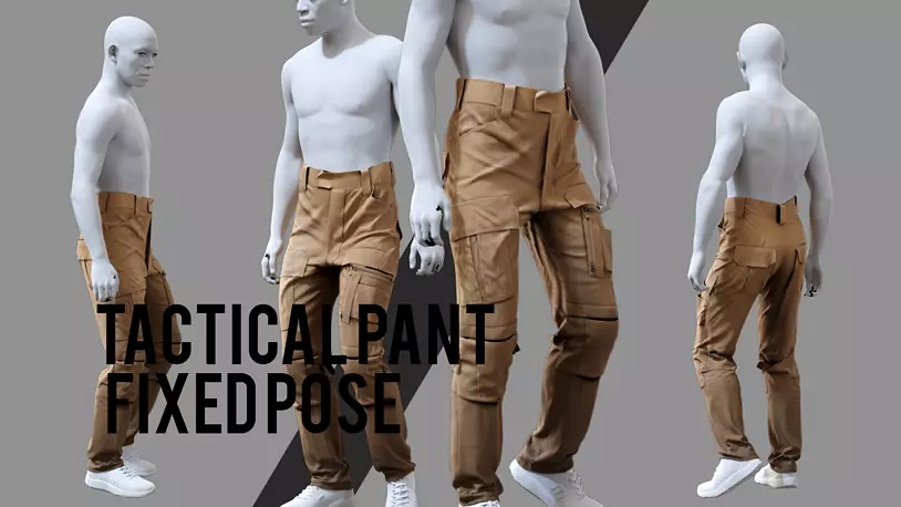 GEN2 TACTICAL PANTS KANGAROO male pose08 3D model - CGTrader 3D model preview by Cloth4Game