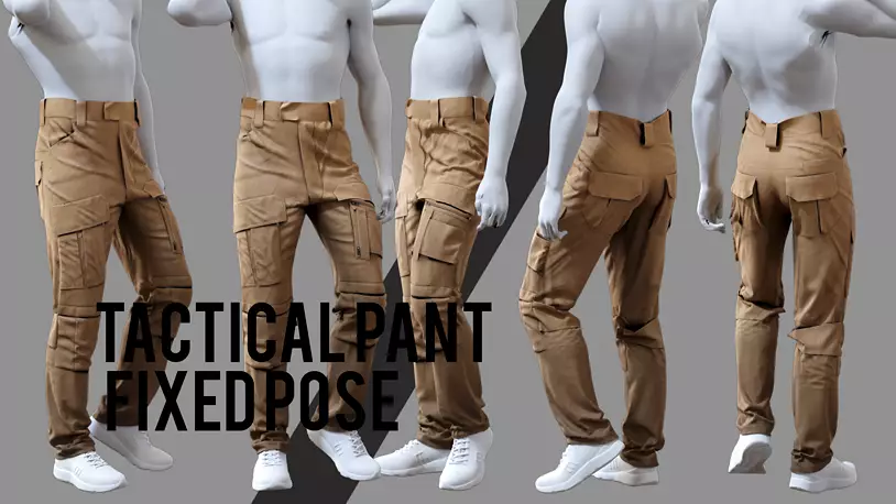 GEN2 TACTICAL PANTS KANGAROO male pose17 3D model - CGTrader 3D model preview by Cloth4Game