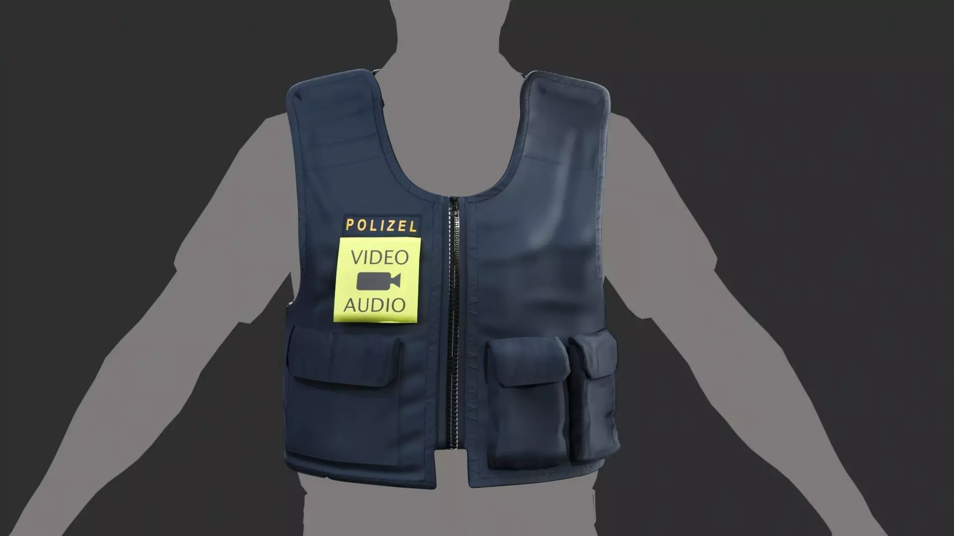 German Police Tactical Vest Bayern Polizei Edition GTA or FIVEM - CGTrader 3D model preview by Cloth4Game