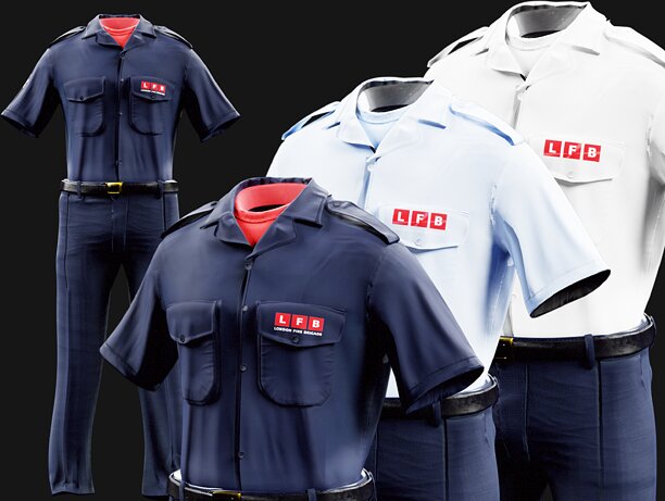 Heathrow Airport Fire AND Rescue Station Shirt Pants AND Belt - CGTrader 3D model preview by Cloth4Game