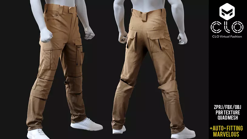 High-Quality GEN2 Tactical Pants 3D Model - CGTrader 3D model preview by Cloth4Game