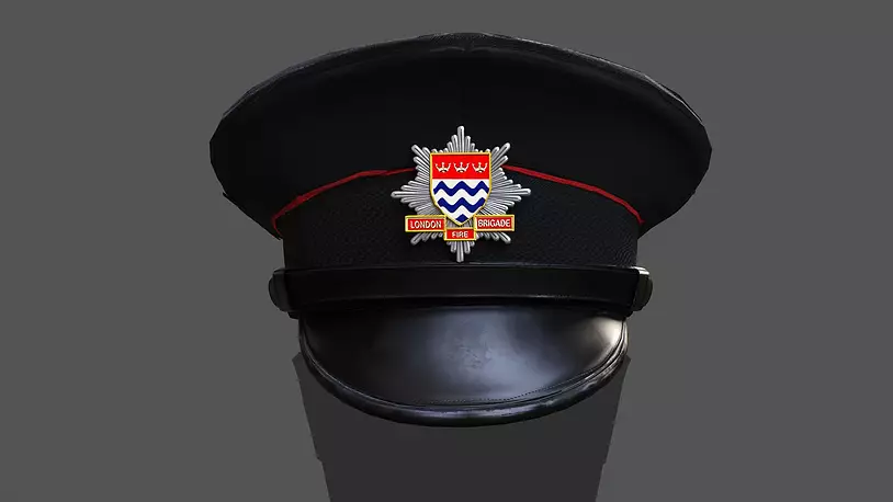 London Fire Brigade Flat Cap 3D Model - Authentic Design - CGTrader 3D model preview by Cloth4Game