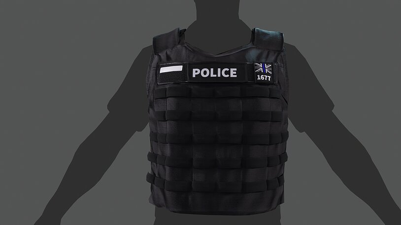 London Police Stab-Proof Vest UK Police Body Armor - CGTrader 3D model preview by Cloth4Game
