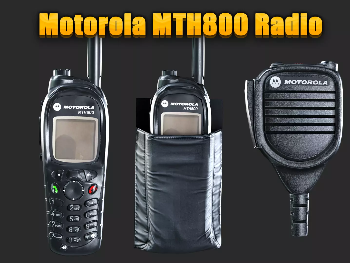 Motorola MTH800 Tetra Handheld Radio Shoulder Mic and Cover - CGTrader 3D model preview by Cloth4Game