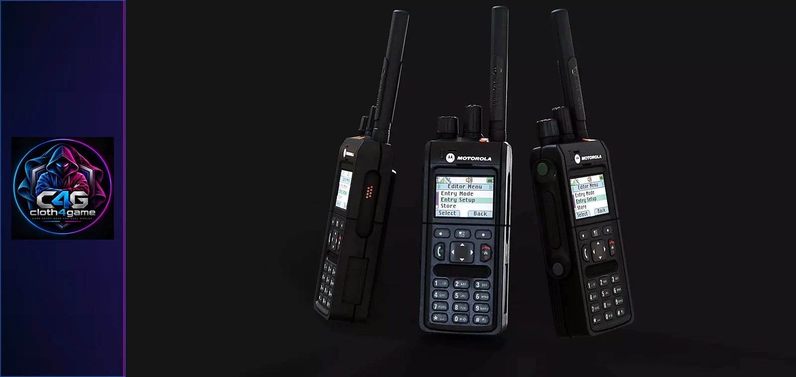 MTP 3150 Tetra Portable Radio High-Quality with 4K PBR Textures - 3D model render by Cloth4Game