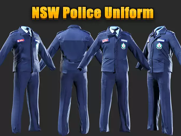NSW Police Uniform New South Wales police outfit - CGTrader 3D model preview by Cloth4Game