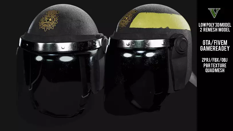 Schuberth P100N Riot Helmet 3D for GTA V and FiveM - CGTrader 3D model preview by Cloth4Game
