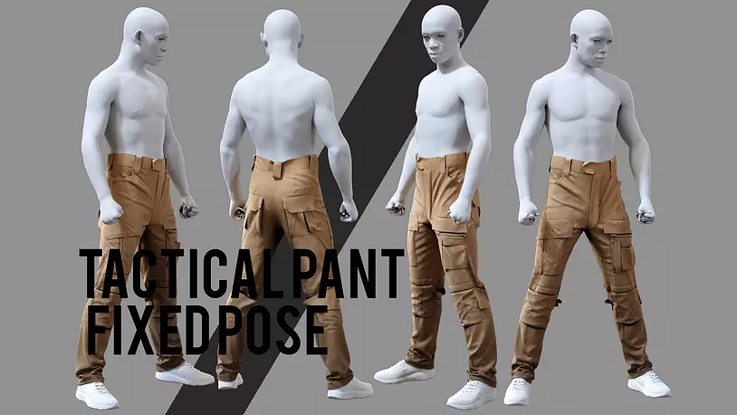 GEN2 TACTICAL PANTS KANGAROO power stand pose - CGTrader 3D model preview by Cloth4Game