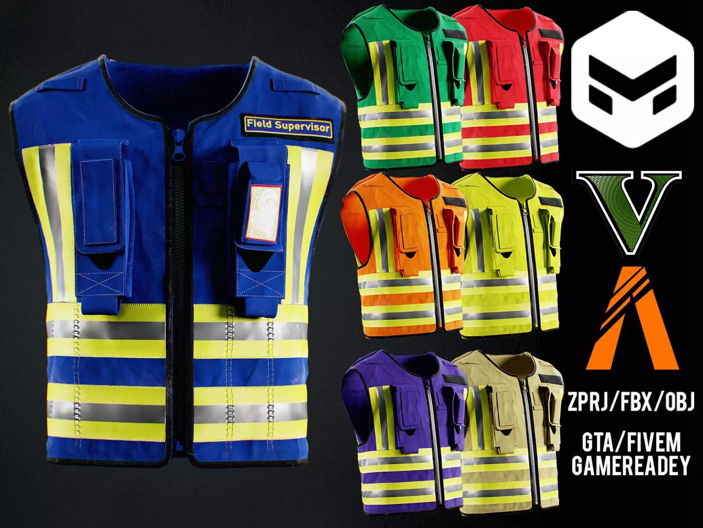 TEXPORT Identification Vest - CGTrader 3D model preview by Cloth4Game