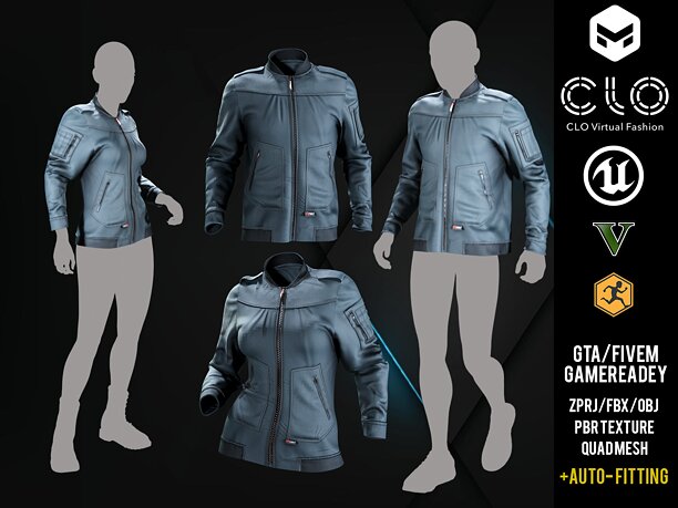 TEXPORT Leader Fleece Innenjacke - Marvelous Men - Women - CGTrader 3D model preview by Cloth4Game